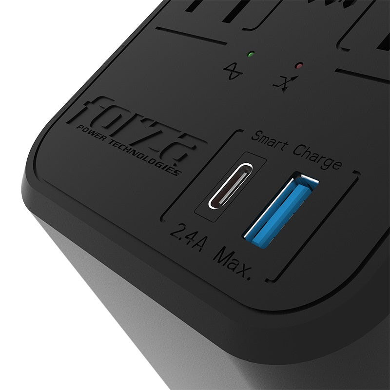 Forza - Automatic voltage regulator - AC 110 V - 8 Tomas de Corriente - 1200 VA - 600W NEMA 5-15 2-USB