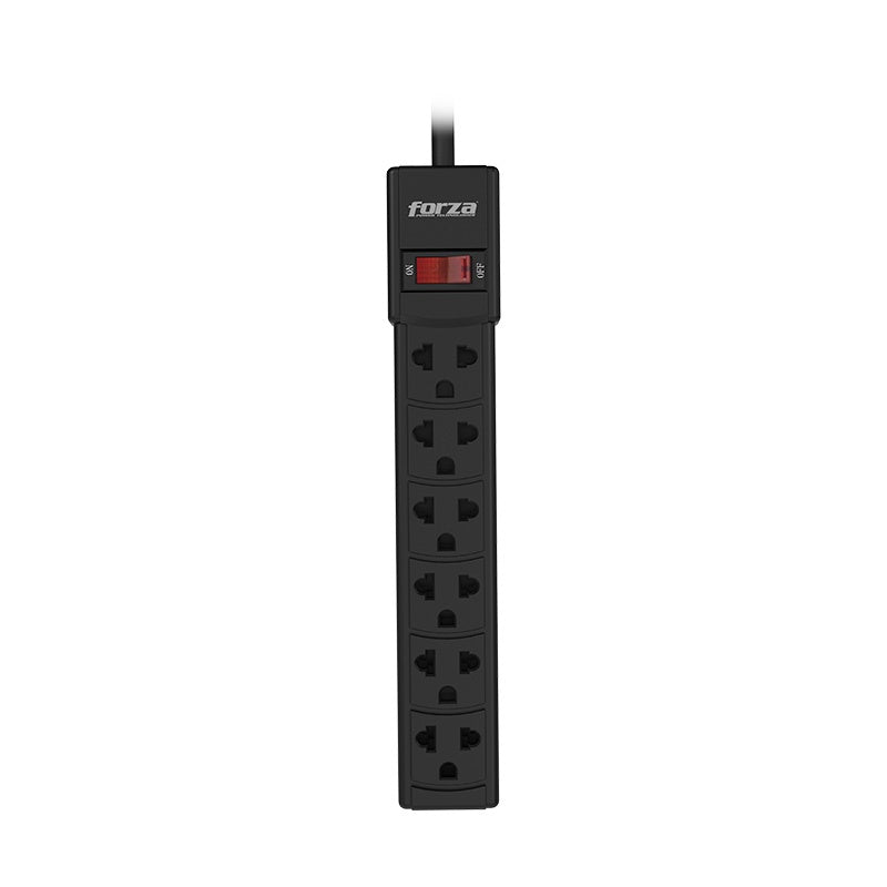 Forza - PS Series PS-001B - Banda de potencia - CA 120-220 V - conectores de salida: 6 - negro