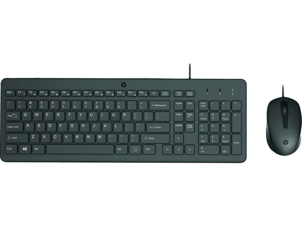 HP 150 - Juego de teclado y ratón - USB - Latinoamérica - negro - para HP 21, 22, 24, 27, Pavilion 24, 27, TP01, Pavilion Laptop 13, 14, 15