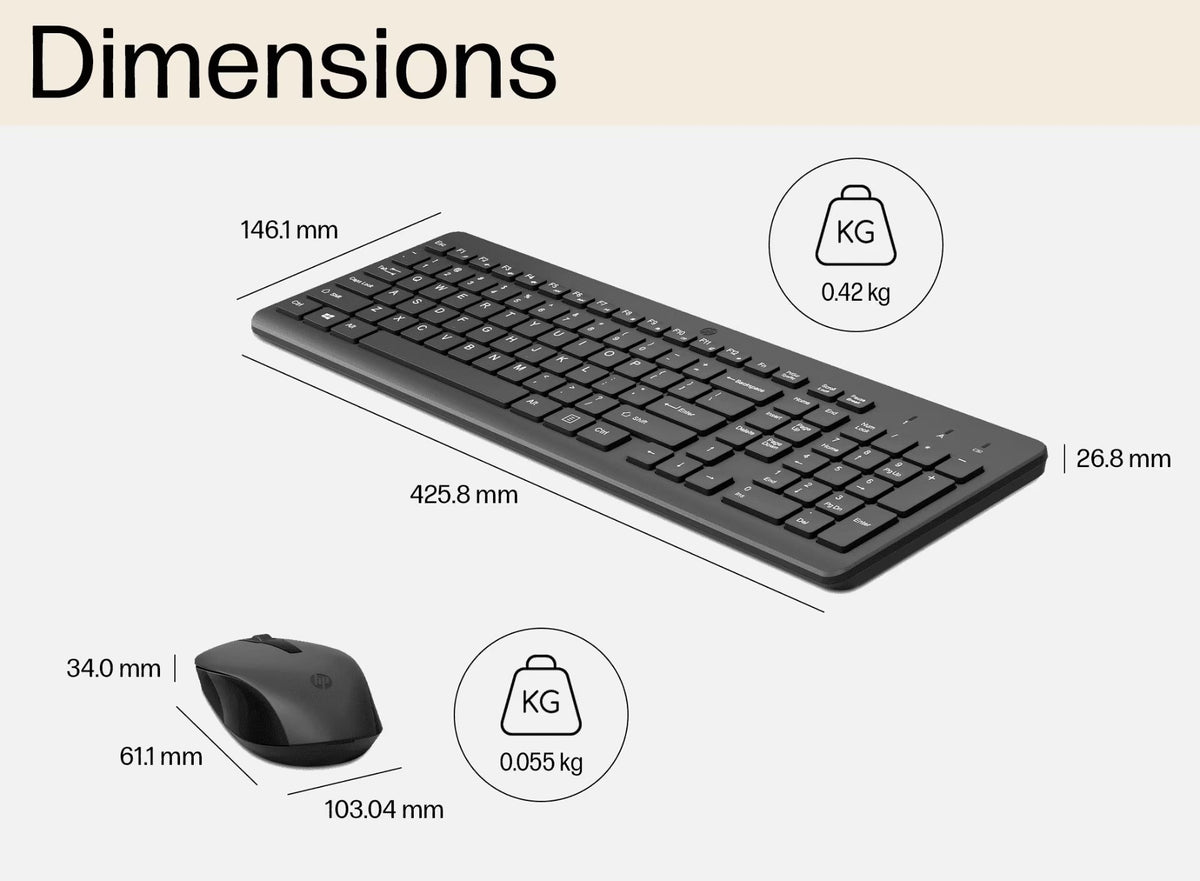 HP 330 Wireless Mouse and Keyboard Combo Black LNG Esp