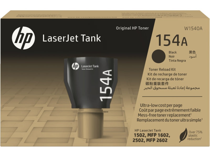 HP 154A - Rendimiento medio - negro - original - recarga de tóner - para LaserJet Tank MFP 1602w, MFP 1604w, MFP 2602dn, MFP 2604sdw, MFP 2606dn, MFP 2606sdw