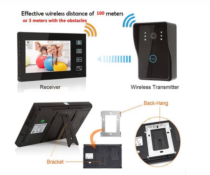 Intercom inalambrico con 1 monitor tactil de 7" con vision nocturno