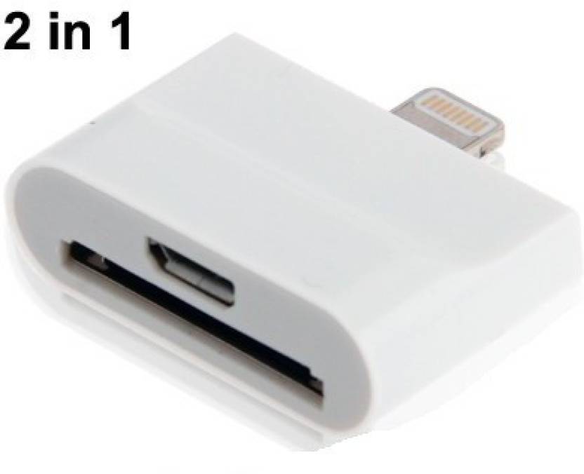 Adaptador Iphone 2 en 1 Micro USB + 30 pines hembra a Lightning macho