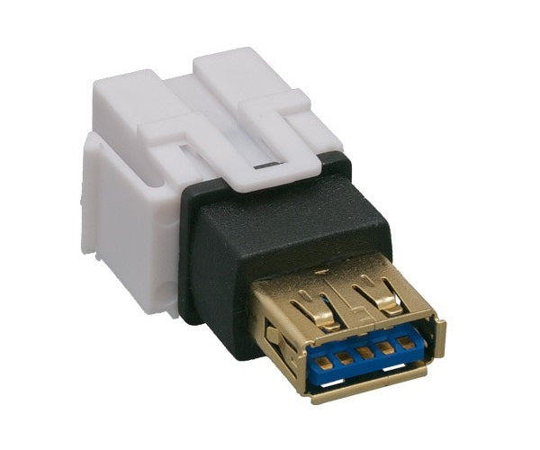 Jack Keystone LANPRO USB 3.0 A Female to A Female Keystone Jack, Flush Type, chapado en oro