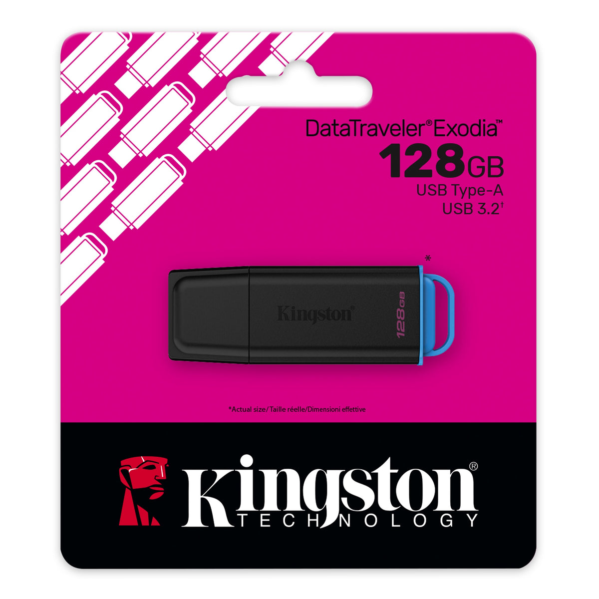 Kingston - USB flash drive - USB 3.2 Gen 1 - DataTraveler Black/Blue