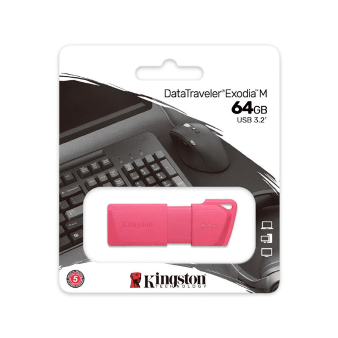 Kingston - USB flash drive - 64 GB - USB 3.2 Gen 1 - NEON (PINK)