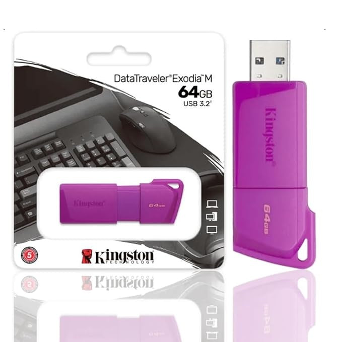 Kingston - USB flash drive - 64 GB - USB 3.2 Gen 1 - NEON Purple