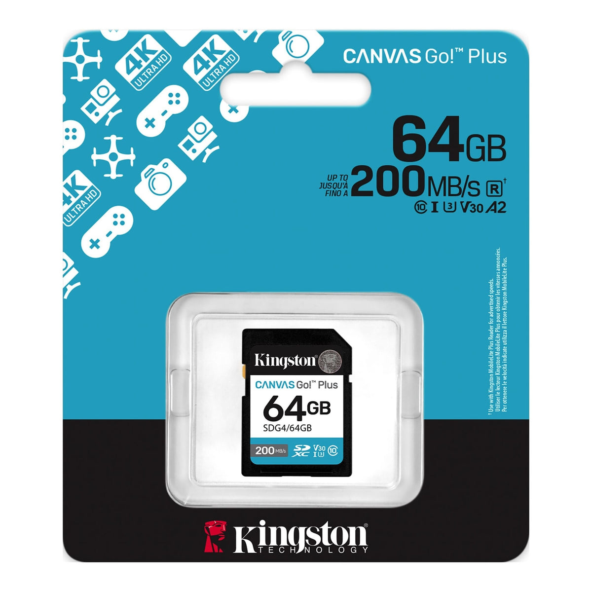 Kingston - Flash memory card - SDXC Canvas - 64GB SDXC Canvas Go Plus Gen4