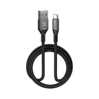 Klip Xtreme - USB cable - 24 pin USB-C - 9 pin USB Type A - 1 m - Black - 30W Braided Fast charging