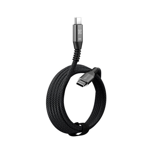 Klip Xtreme - USB cable - 24 pin USB-C - 3 m - Black - 60W Braided Fast charging