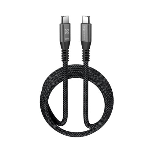 Klip Xtreme - USB cable - 24 pin USB-C - 1.8 m - Black - 100W Braided Fast charging