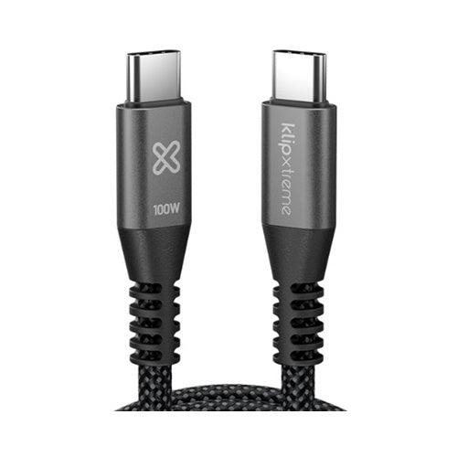 Klip Xtreme - USB cable - 24 pin USB-C - 1.8 m - Black - 100W Braided Fast charging