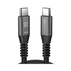 Klip Xtreme - USB cable - 24 pin USB-C - 1.8 m - Black - 100W Braided Fast charging