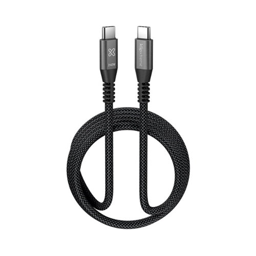 Klip Xtreme - USB cable - 24 pin USB-C - 1.8 m - Black - 240W Braided Fast Charging