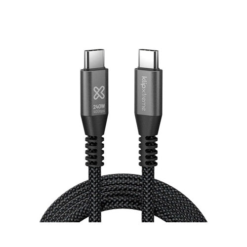 Klip Xtreme - USB cable - 24 pin USB-C - 1.8 m - Black - 240W 40Gbps Braided Fast Charg