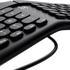 Klip Xtreme - Keyboard - Wired - Spanish - USB - Ergonomic Design - Black - Ergonomical
