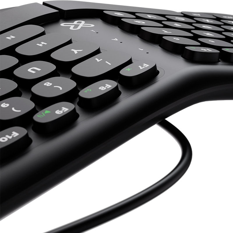 Klip Xtreme - Keyboard - Wired - Spanish - USB - Ergonomic Design - Black - Ergonomical