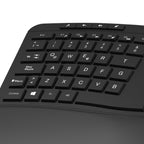 Klip Xtreme - Keyboard - Spanish - Wireless - 2.4 GHz - All black - Ergonomic