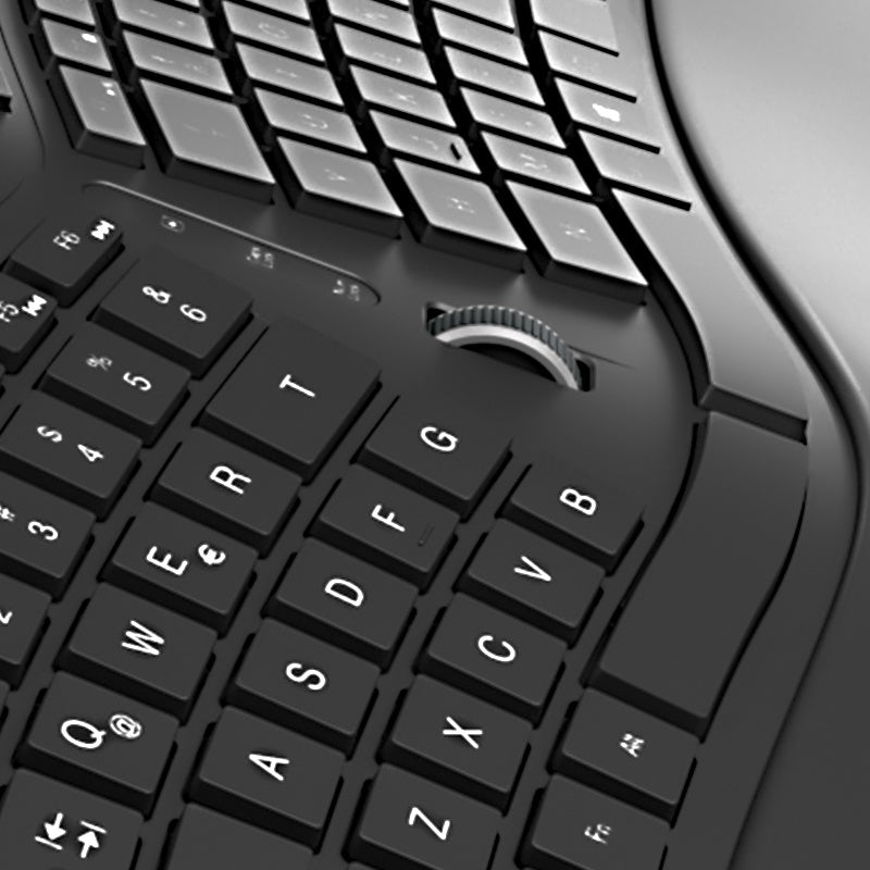 Klip Xtreme - Keyboard - Spanish - Wireless - 2.4 GHz - All black - Ergonomic