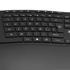 Klip Xtreme - Keyboard - Spanish - Wireless - 2.4 GHz - All black - Ergonomic