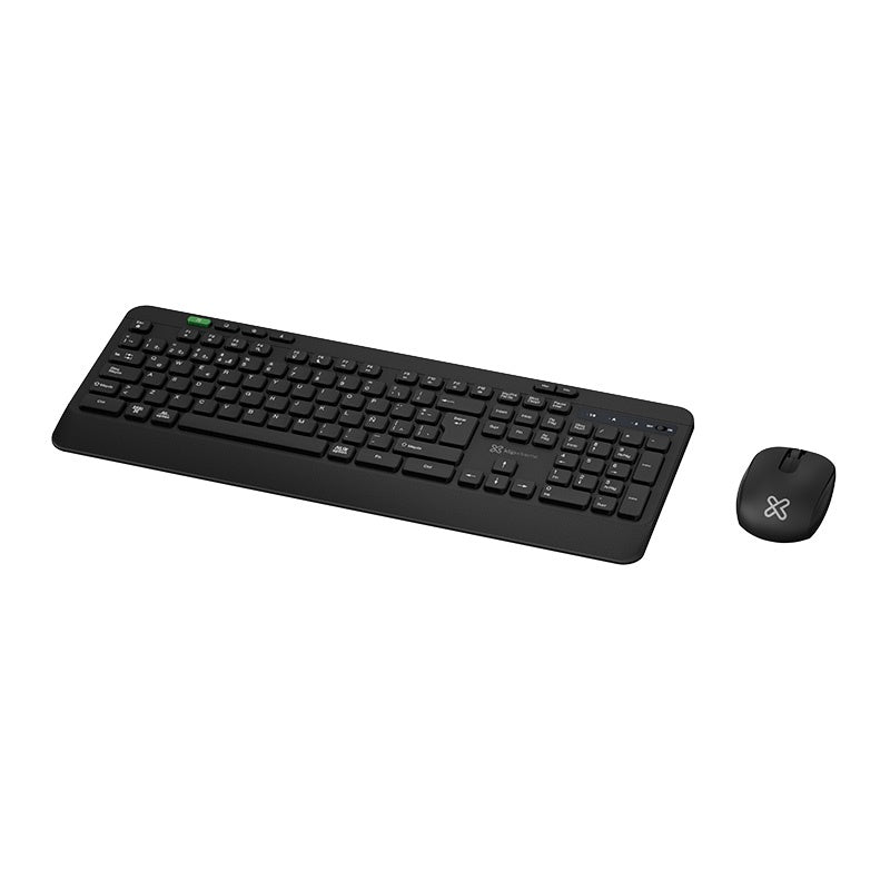 Klip Xtreme - Keyboard and mouse set - Spanish (Latin American) - Wireless - 2.4 GHz / Bluetooth - Black