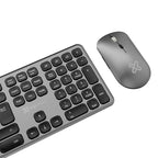 Klip Xtreme - Keyboard and mouse set - Spanish (Latin American) - Wireless - Bluetooth - Aluminum silver - KBK-850