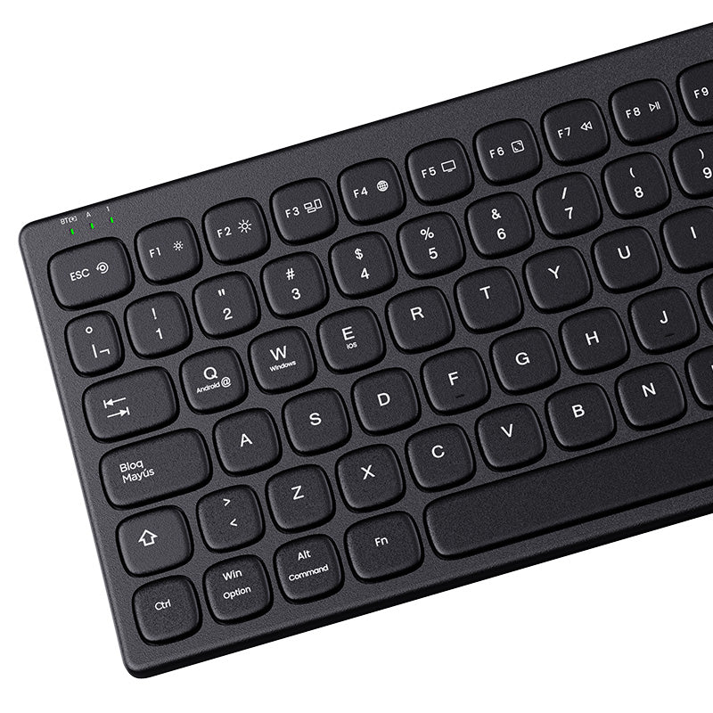 Klip Xtreme - Keyboard - Wireless - Spanish (Latin American) - Bluetooth / 2.4 GHz / USB-C - Ergonomic Design - Black - Curve