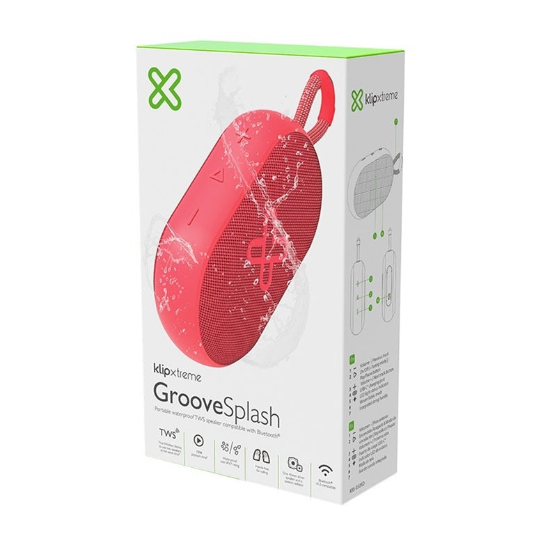 Klip Xtreme KBS-030RD - Speaker - Bright red - TWS - 12Hrs -IPX7