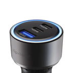 Klip Xtreme KCC-060 - Car power adapter - 60 Watt - 2 x 24 pin USB-C / 9 pin USB Type A - Cellular phone / Tablet - Car - Para Smartphones tablets small devices