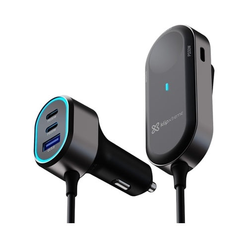 Klip Xtreme KCC-100 - Car power adapter - 100 Watt - 4x 24pin USB-C / 2x 9pin USB-A - Cellular phone / Tablet - Car - Para Smartphones, tablets, small devices