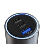 Klip Xtreme KCC-140 - Car power adapter - 140 Watt - 2 x 24 pin USB-C / 9 pin USB Type A - Cellular phone / Tablet - Car - Para Smartphones, tablets, small devices