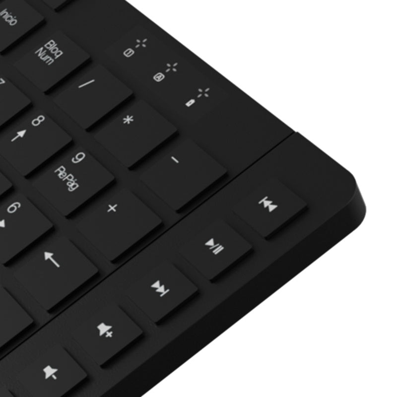 Klip Xtreme - Keyboard and mouse set - Spanish - Wireless - 2.4 GHz - All black