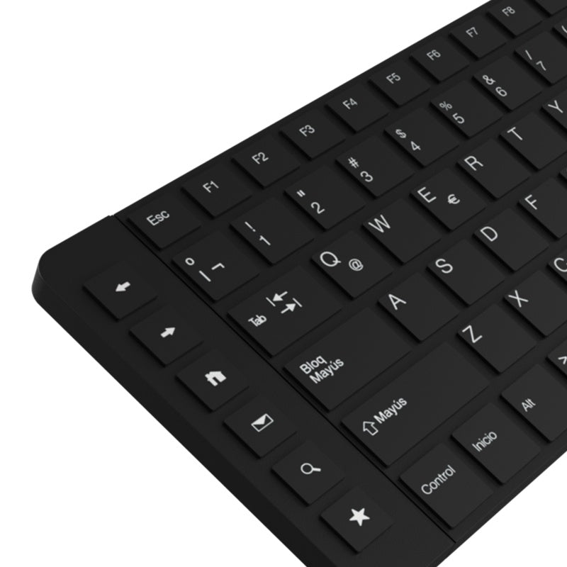 Klip Xtreme - Keyboard and mouse set - Spanish - Wireless - 2.4 GHz - All black