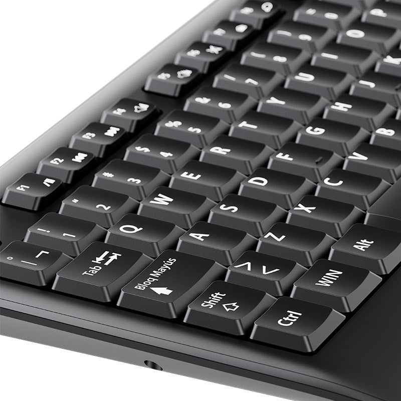 Klip Xtreme - Keyboard - Spanish - Wireless - 2.4 GHz - Black - Combo - hand rest