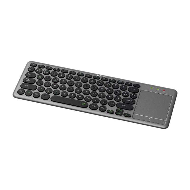 Klip Xtreme - Keyboard - Spanish - Wireless - 2.4 GHz / Bluetooth 5.0 - Gray / Black - Dual Connection / Touchpad