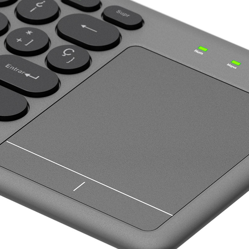 Klip Xtreme - Keyboard - Spanish - Wireless - 2.4 GHz / Bluetooth 5.0 - Gray / Black - Dual Connection / Touchpad