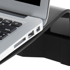 Klip Xtreme KNS-110B Notebook Stand / Cooling Station - Soporte para ordenador portátil - con concentrador USB de 4 puertos, ventilador de refrigeración - 17" - negro