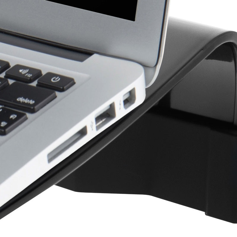 Klip Xtreme KNS-110B Notebook Stand / Cooling Station - Soporte para ordenador portátil - con concentrador USB de 4 puertos, ventilador de refrigeración - 17" - negro