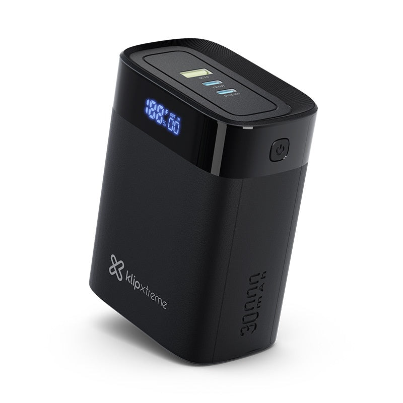 Klip Xtreme - Power bank - 24 pin USB-C - 2 x 4 pin USB Type A / 3 x 24 pin USB-C - Lithium polymer - Para Universal - 140W 30.000mAh
