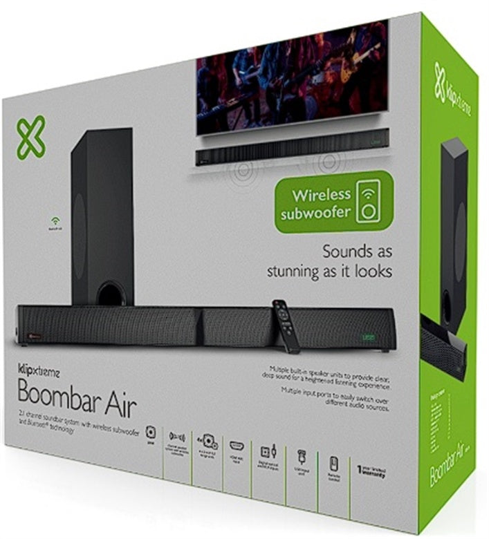 Klip Xtreme KSB-301 - Barra de sonido - Negro - Subwoofer inalámbrico de 2.1 canales y 200 W