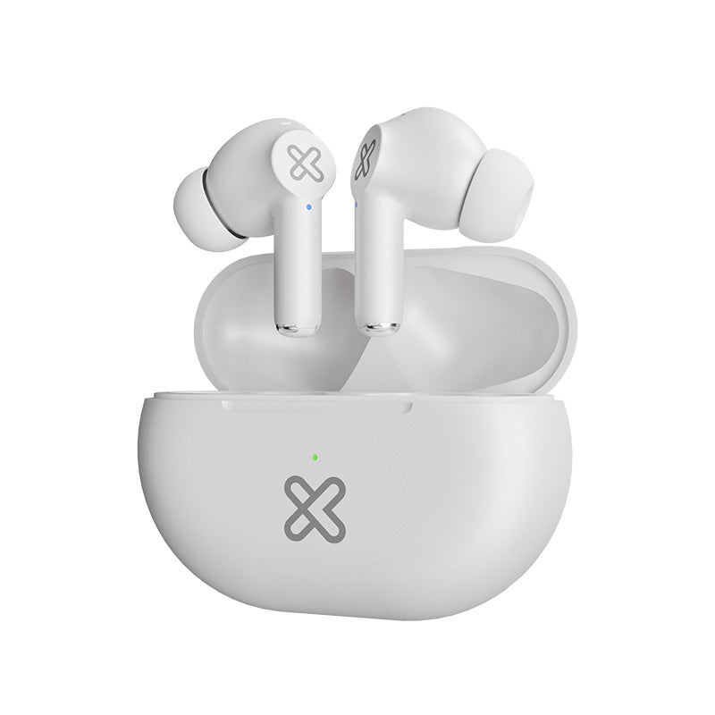 Klip Xtreme - True wireless earphones - Para Phone / Para Portable electronics / Para Tablet - Wireless - 17Hrs IPX White