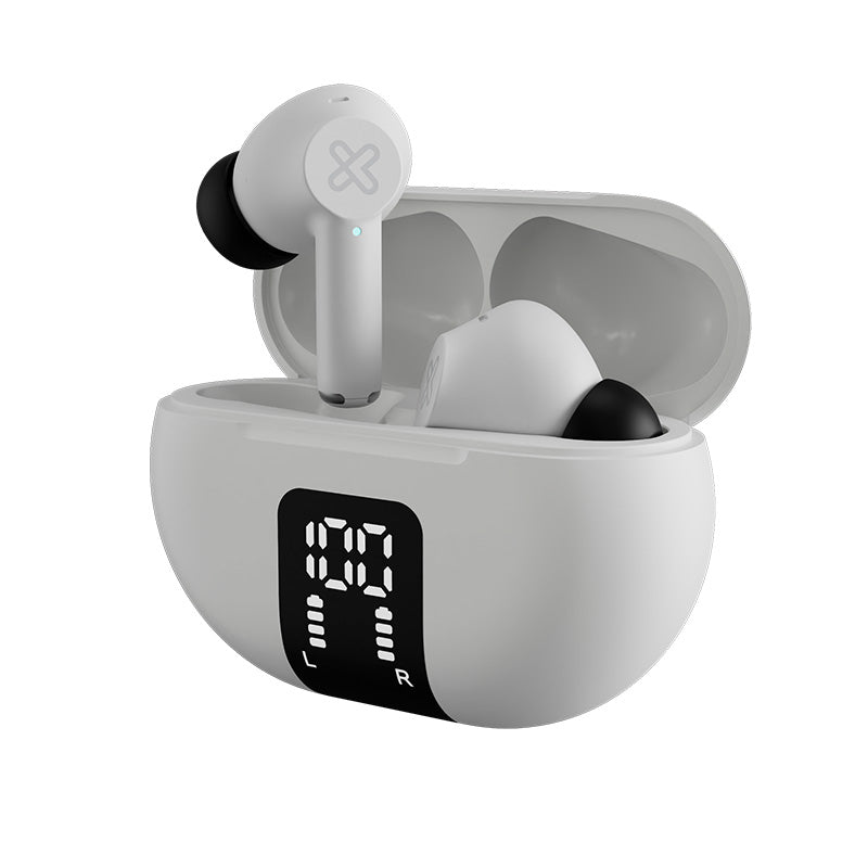 Klip Xtreme - True wireless earphones - Para Phone / Para Portable electronics / Para Tablet - Wireless - 22Hrs ANC White