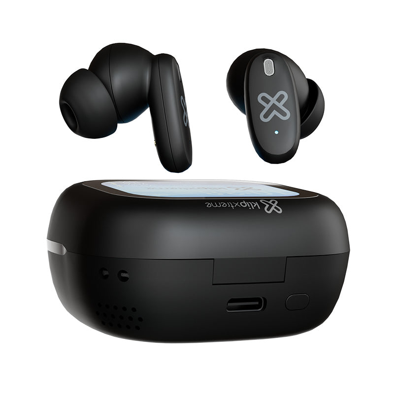 Klip Xtreme - True wireless earphones - Para Phone / Para Portable electronics / Para Tablet - Wireless - 15Hrs Display Black