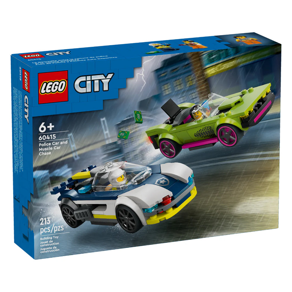 LEGO City 60415 - Persecución de Coches de Policía y Autos Deportivos