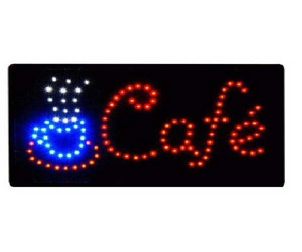 LETRERO LED CAFÉ 10X19"