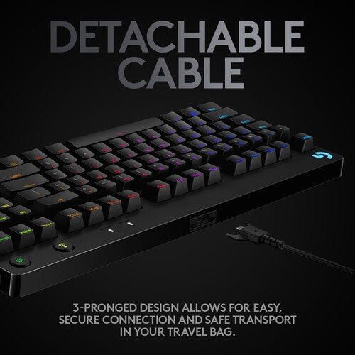 Logitech G Pro Mechanical Gaming Keyboard - Teclado - retroiluminación - USB - interruptor: GX Blue Clicky - negro