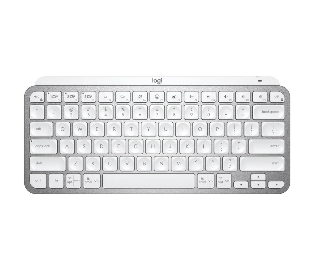 Logitech MX Keys Mini - Teclado - Inalámbrico - Español - USB / Bluetooth 5.0 / Bluetooth - Ergonomic Design - Gris pálido