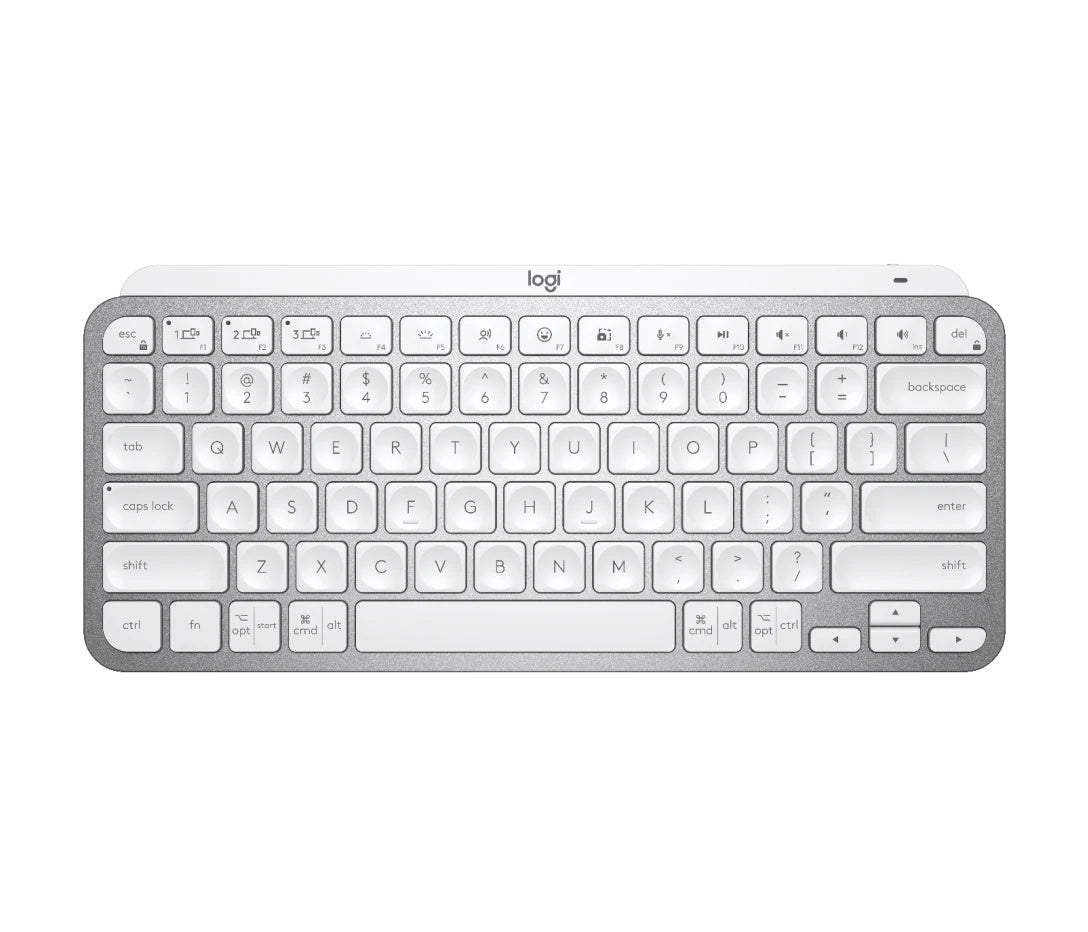 Logitech MX Keys Mini - Teclado - Inalámbrico - Español - USB / Bluetooth 5.0 / Bluetooth - Ergonomic Design - Gris pálido