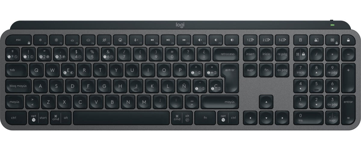 Logitech MX Keys S - Teclado - retroiluminación - inalámbrico - Bluetooth LE - QWERTY - español - interruptor: tecla de tijera - grafito