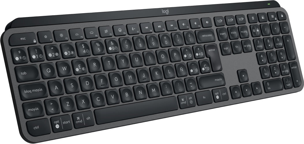 Logitech MX Keys S - Teclado - retroiluminación - inalámbrico - Bluetooth LE - QWERTY - español - interruptor: tecla de tijera - grafito